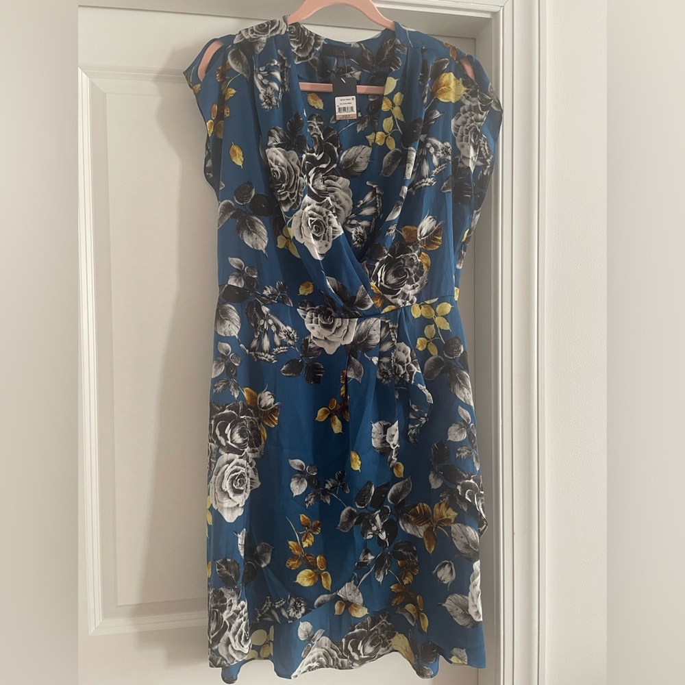 RACHEL Rachel Roy Blue Floral Midi Dress